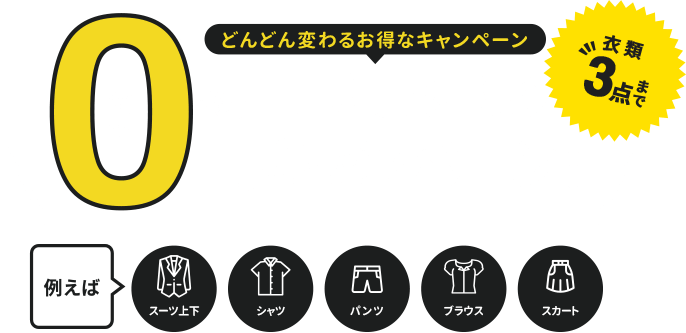 初回ご利用に限り0円キャンペーン(衣類3点まで)